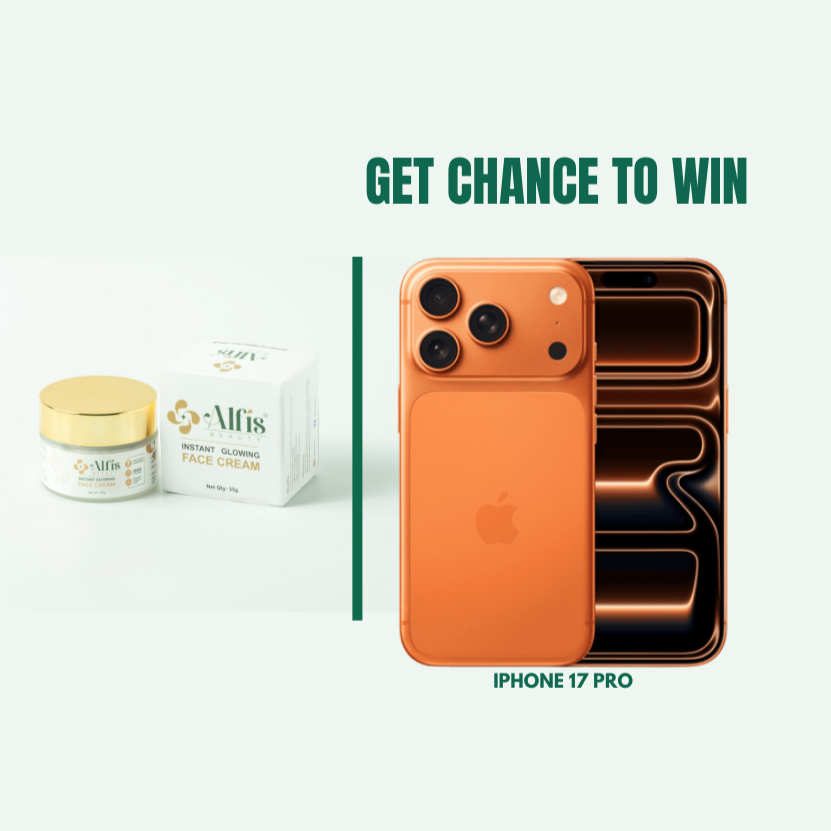 Alfis Beauty Instant Glowing Cream with iPhone 17 Pro giveaway prize