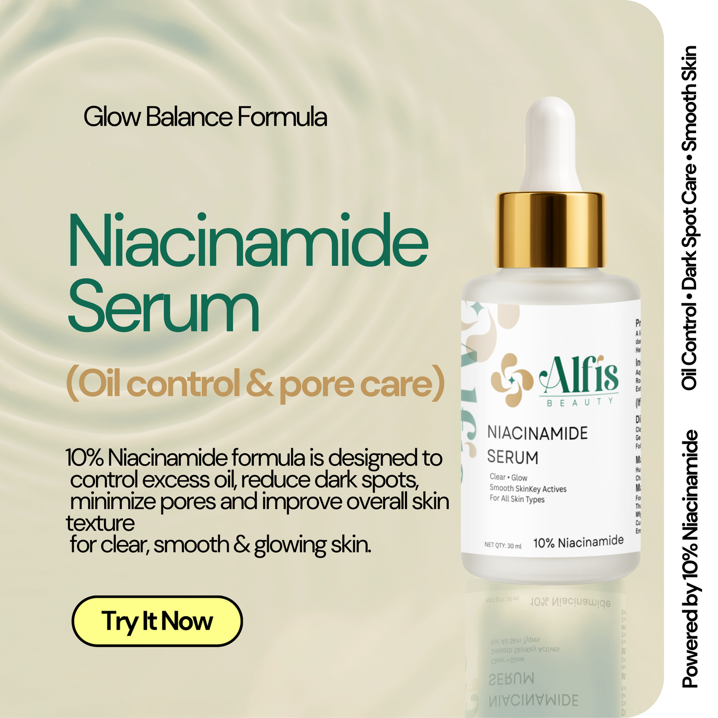 ow to apply Alfis Beauty niacinamide face serum on skin