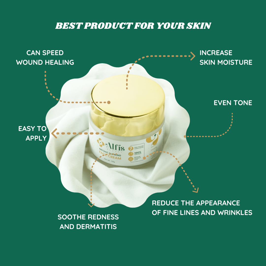 Alfis Beauty Instant Glow Cream and Red Wine Facewash Combo