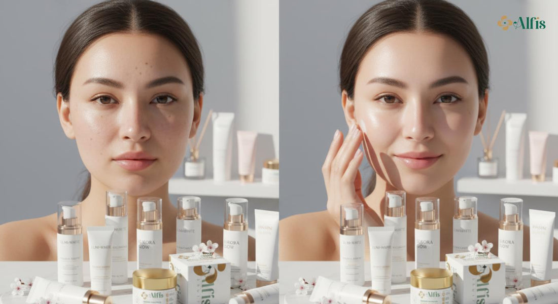 Top skin brightening and whitening face creams Alfis Beauty customer testimonials