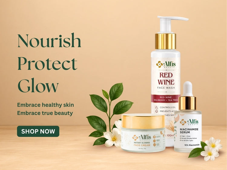 Alfis Beauty Instant Glow Cream and Red Wine Facewash Combo Offer