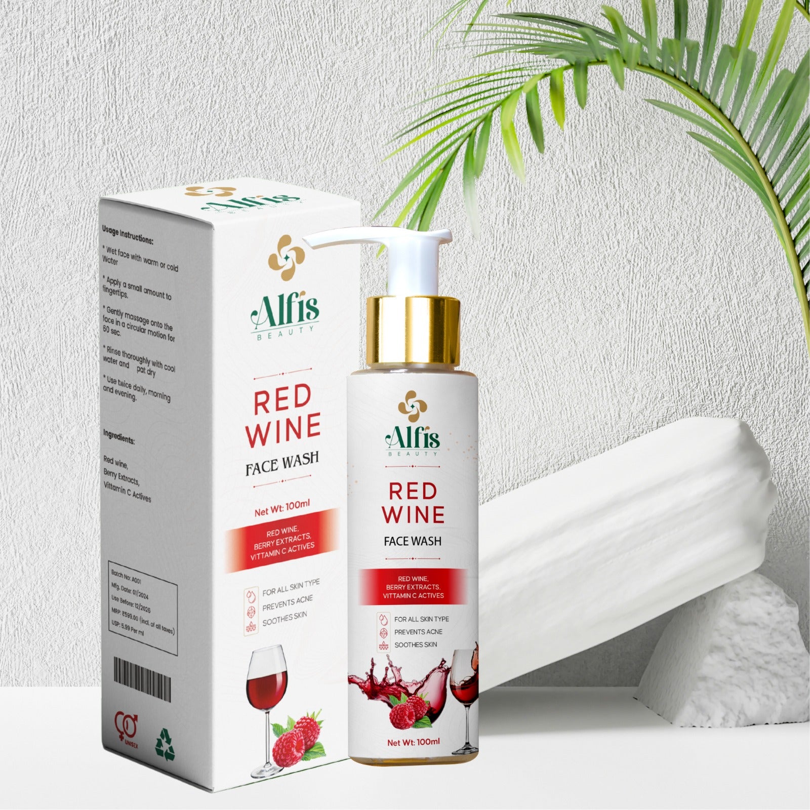 Alfis Beauty | Red wine Facewash