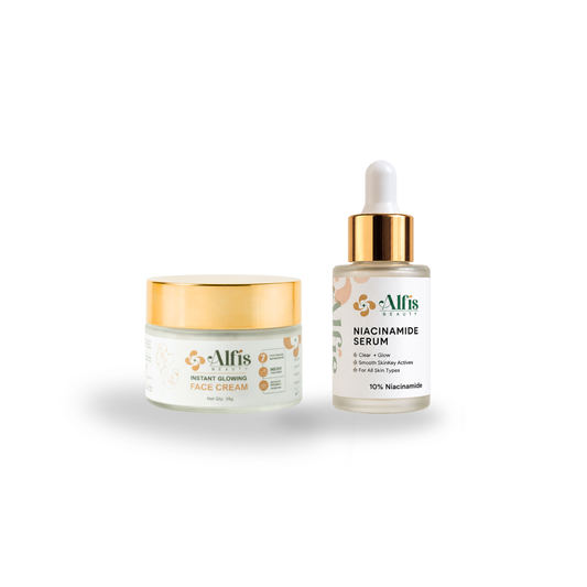 Alfis Beauty | Instant Glowing Cream + 10% Niacinamide Serum Combo