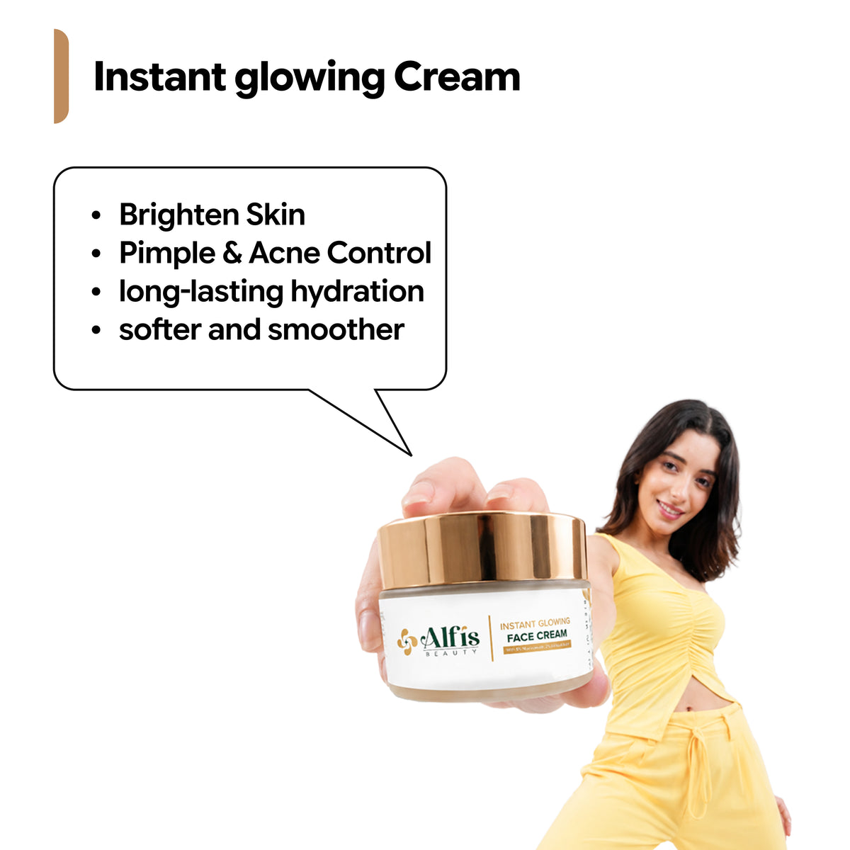 Alfis Beauty Sunscreen + Instant Glowing Face Cream Combo