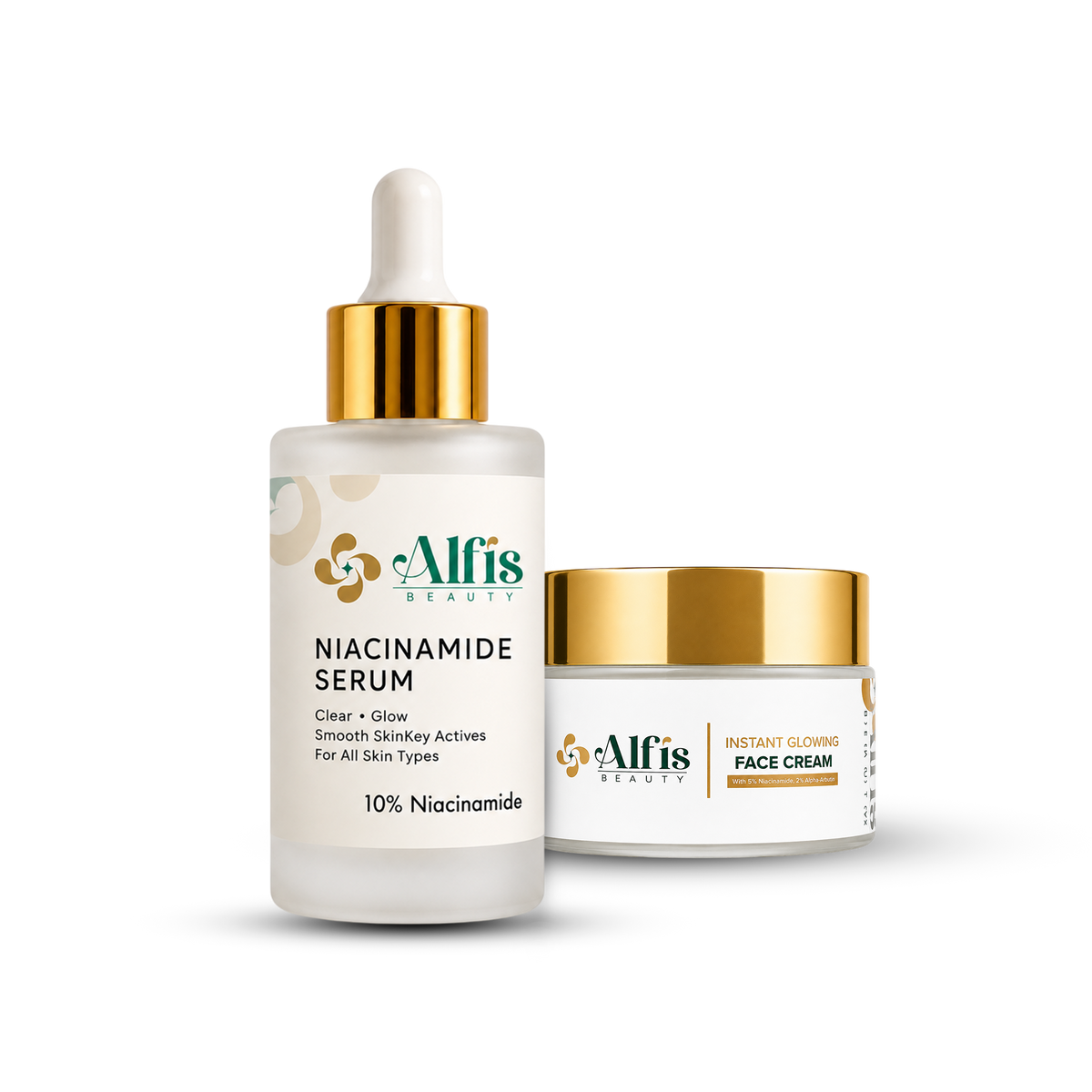 Alfis Beauty | Instant Glowing Cream + 10% Niacinamide Serum Combo