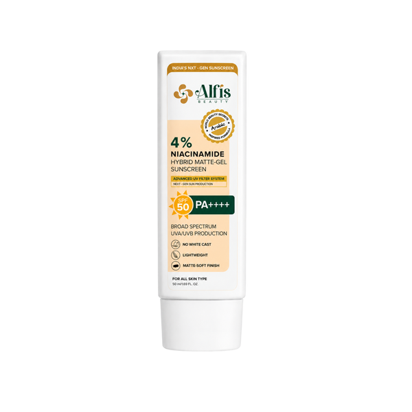 Alfis Beauty 4% Niacinamide Hybrid Matte-Gel Sunscreen SPF 50 PA++++ – 50ml
