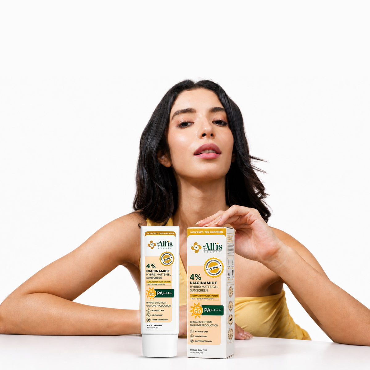 Alfis Beauty 4% Niacinamide Hybrid Matte-Gel Sunscreen SPF 50 PA++++ – 50ml
